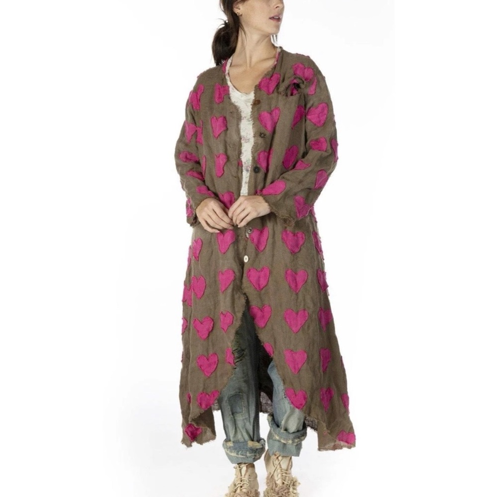 Magnolia Pearl Kimono Heart Appliqué Emery Coat